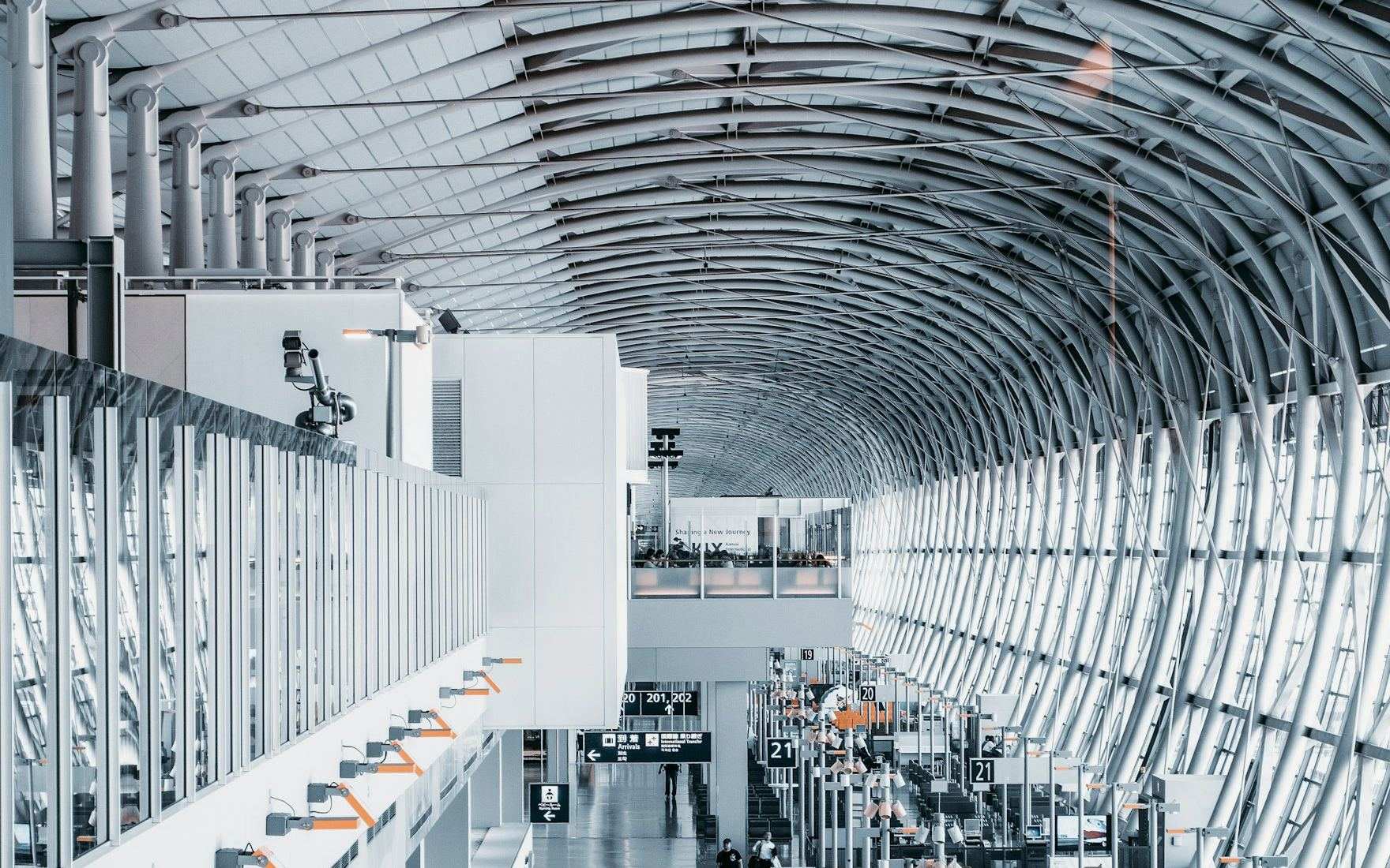 An airport arrivals hall
