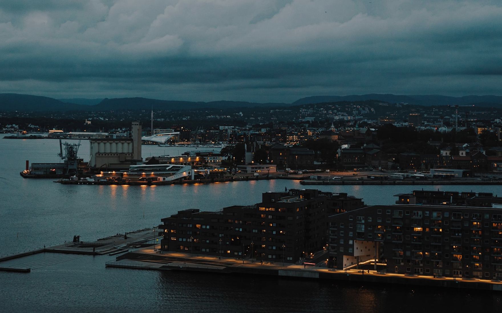 An evening skyline in Oslo